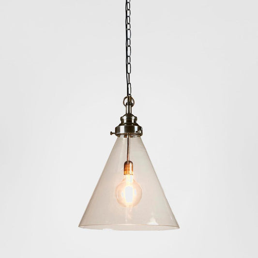Gadsden Ceiling Pendant Medium Silver with Clear Glass