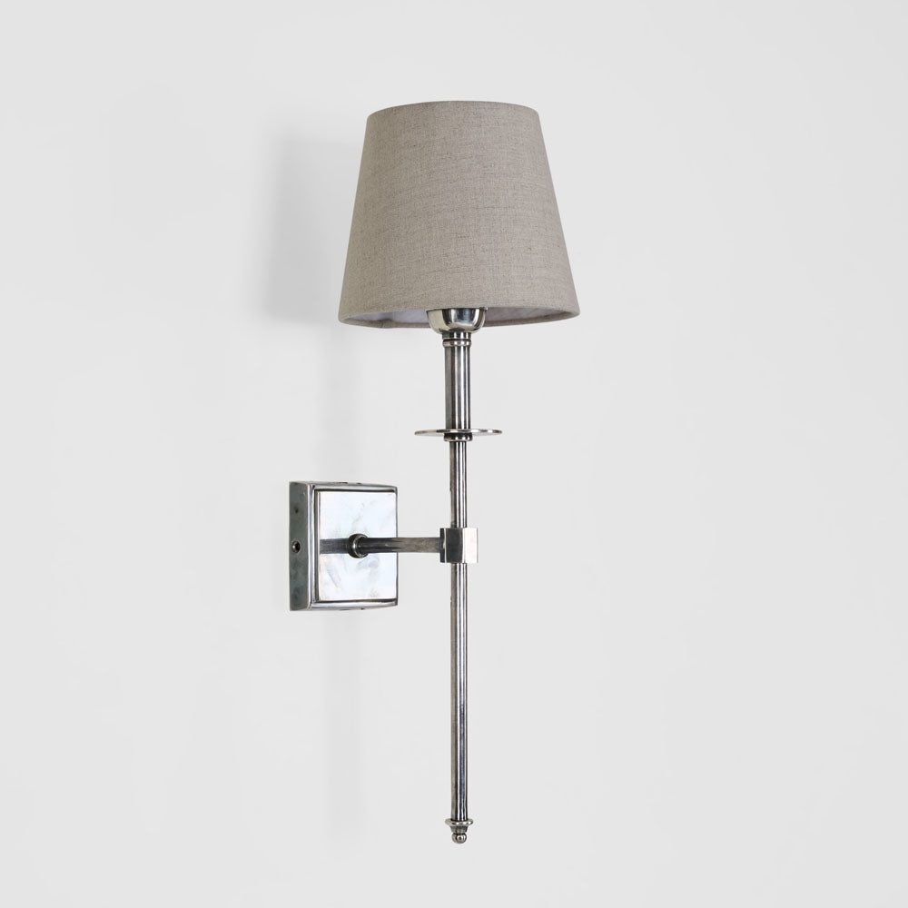 Danish Brass Wall Light Antique Silver