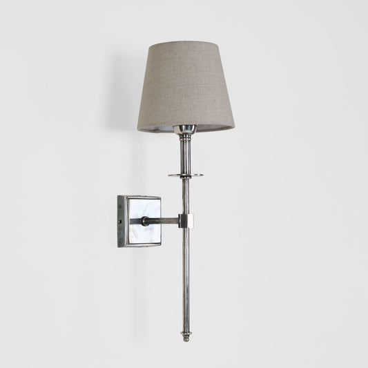 Danish Brass Wall Light Antique Silver
