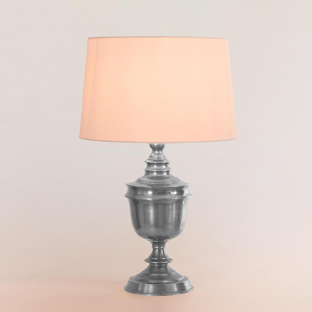 Sheffield Table Lamp Base Antique Silver- Base Only