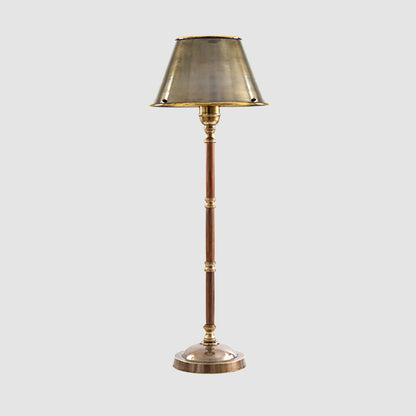 Delaware Table Lamp Antique Brass and Dar Wood