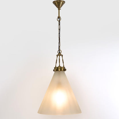 Gadsden Ceiling Pendant Large Brass with Frosted Glass