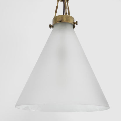 Gadsden Ceiling Pendant Large Brass with Frosted Glass