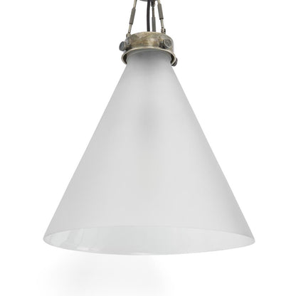 Gadsden Ceiling Pendant Large Silver with Frosted Glass