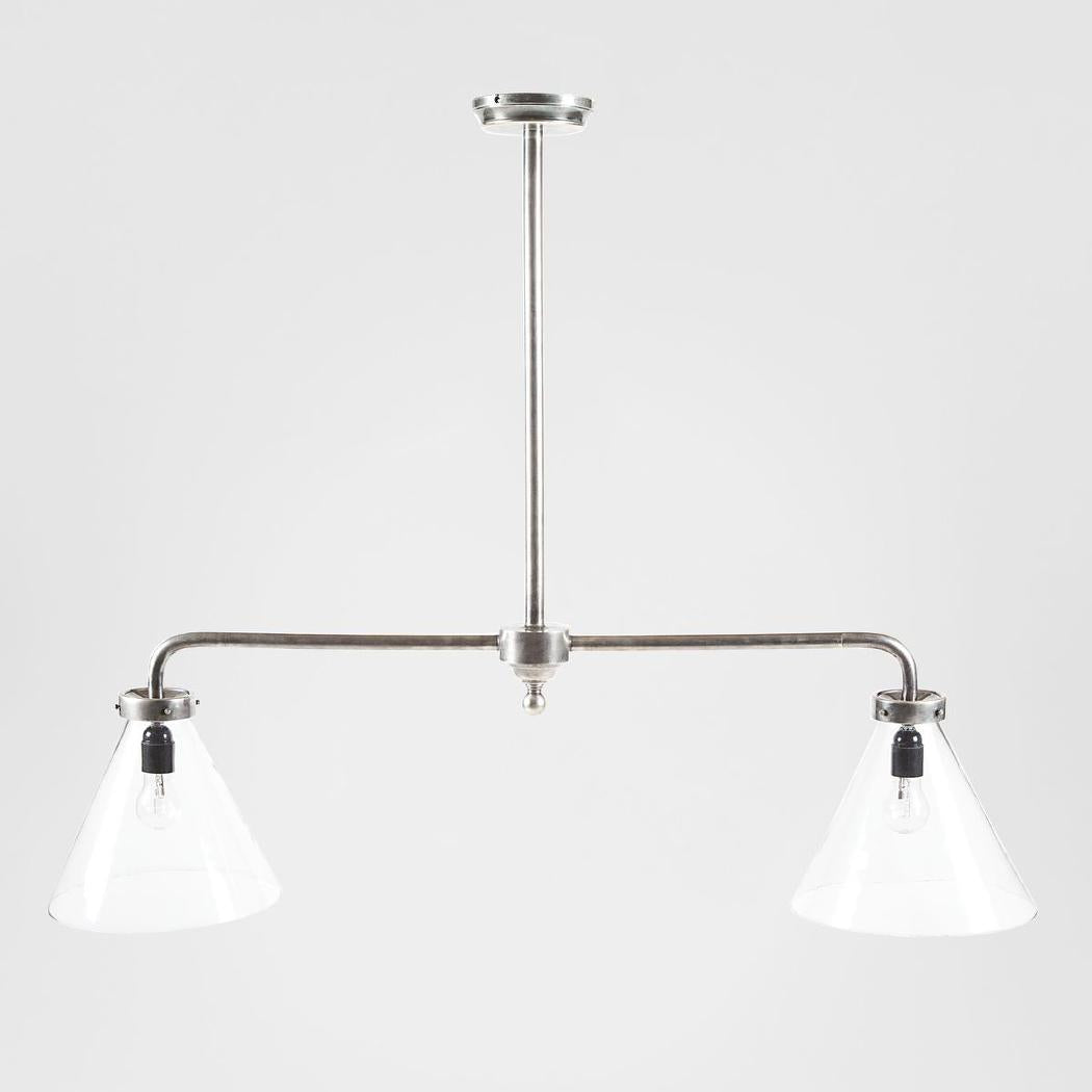 Gadsden Two Arm Ceiling Pendant Antique Silver