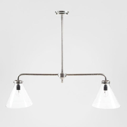 Gadsden Two Arm Ceiling Pendant Antique Silver