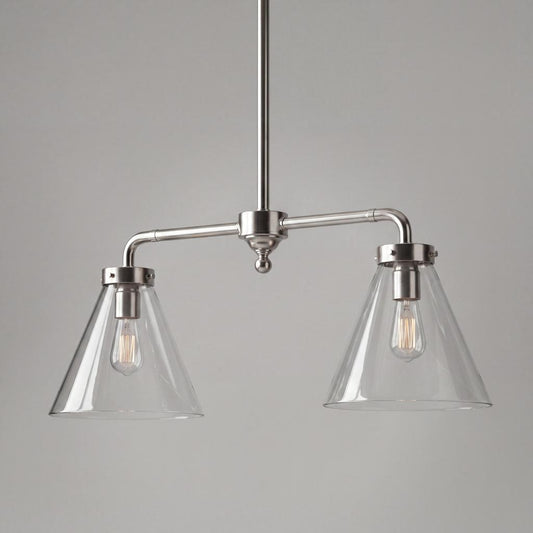 Gadsden Two Arm Ceiling Pendant Antique Silver