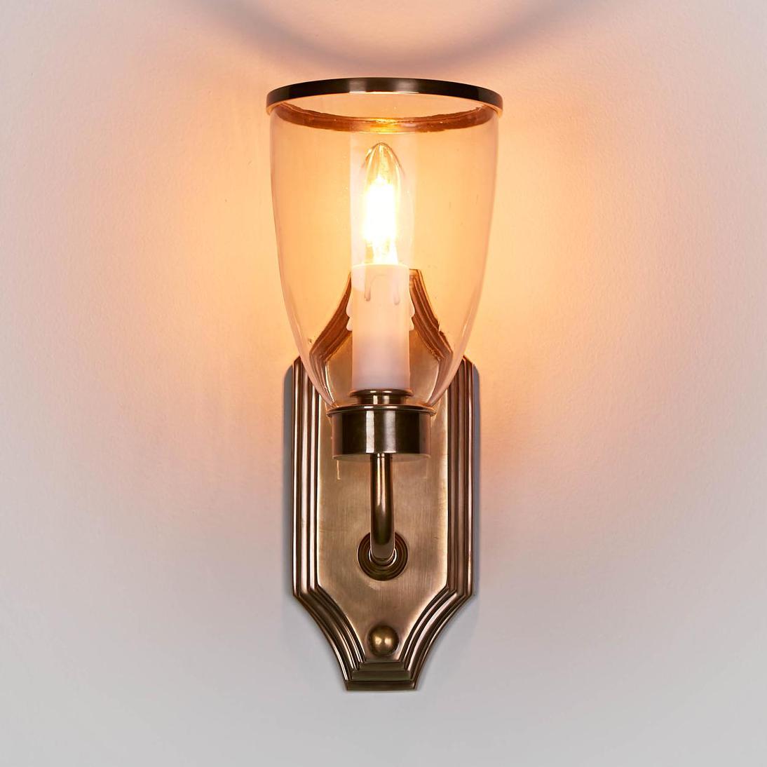 Westbrook Wall Light with Glass Shade Brass