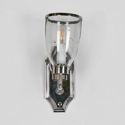 Westbrook Wall Light with Glass Shade Shiny Nickel