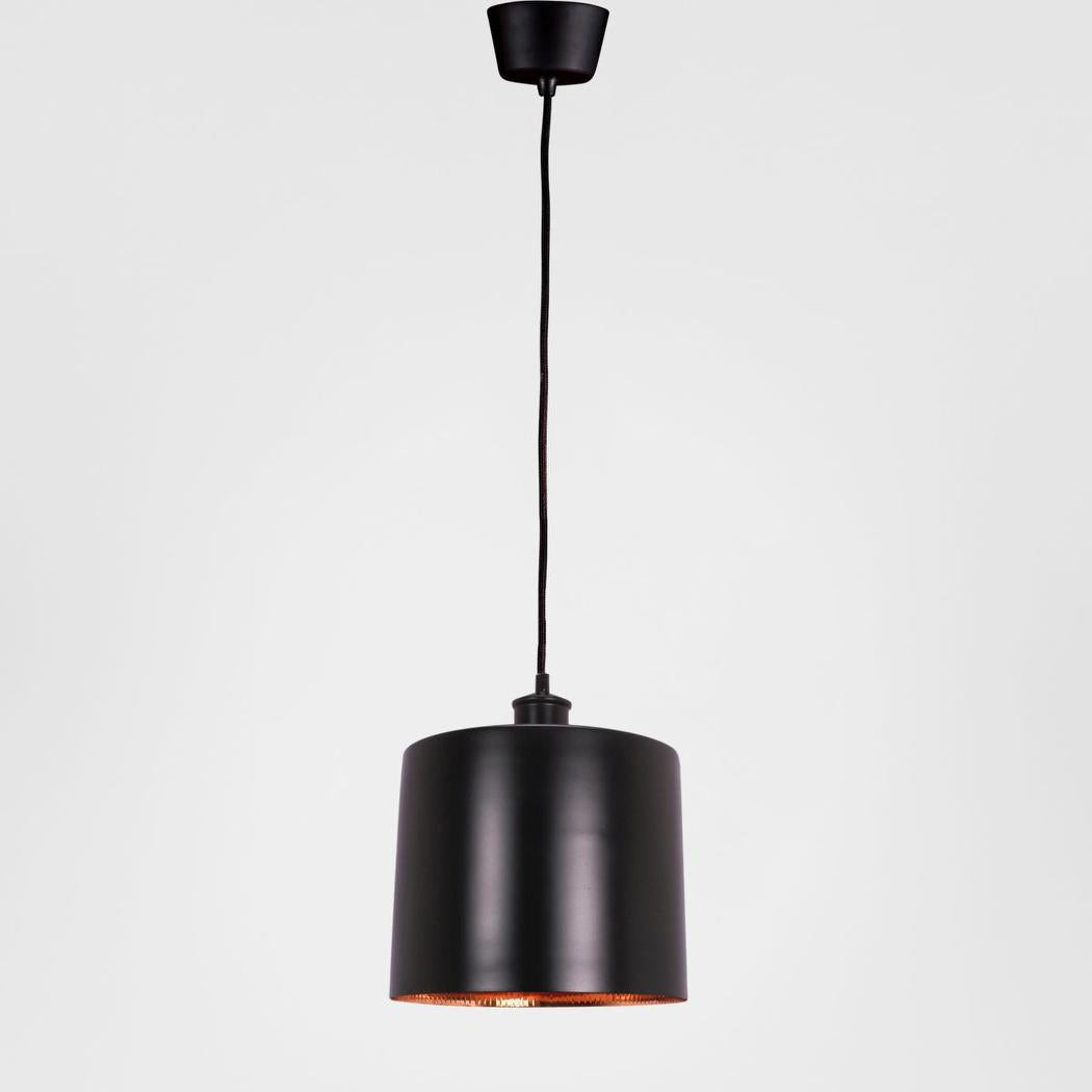Portofino Ceiling Pendant Medium Matte Black and Copper