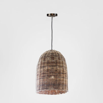 Rattan Bell Ceiling Pendant Small Natural