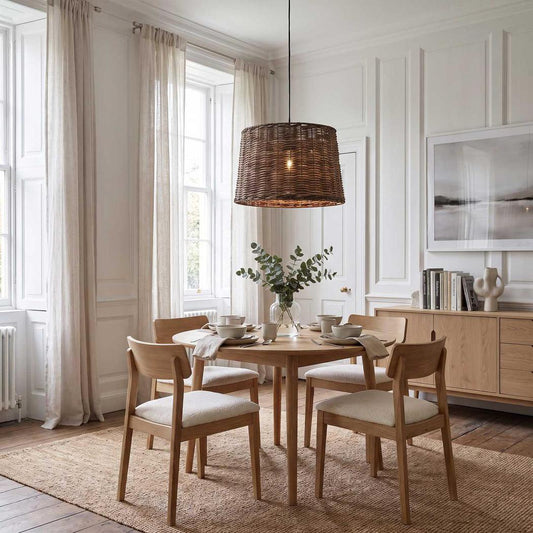 Rattan Round Ceiling Pendant Large Natural