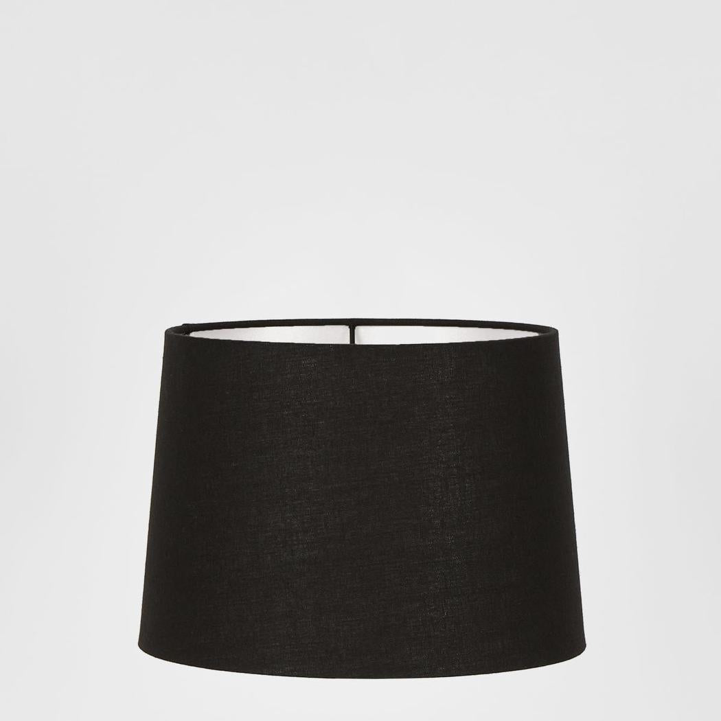 Linen Drum Lamp Shade Small Black