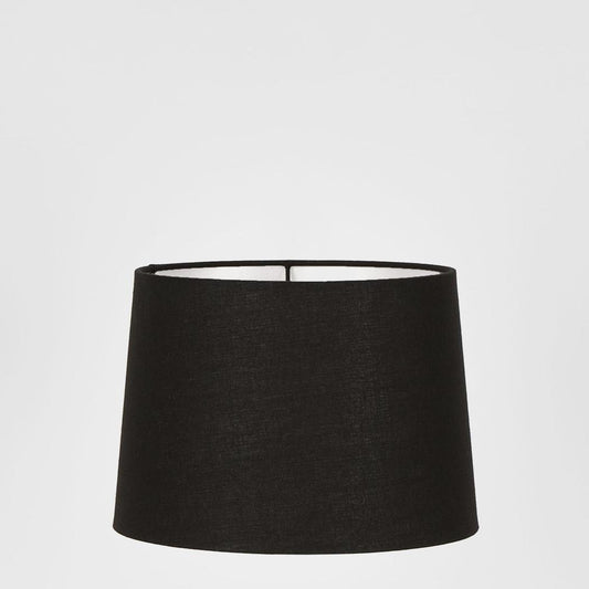 Linen Drum Lamp Shade Small Black