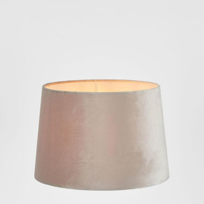 Velvet Drum Lamp Shade Medium Mist Grey