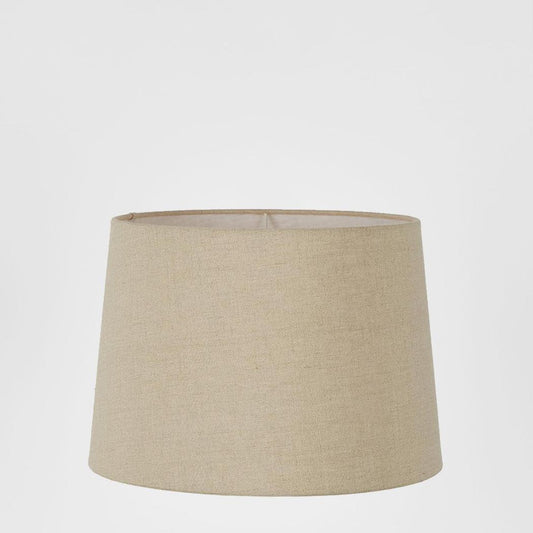 Linen Drum Lamp Shade Medium Dark Natural