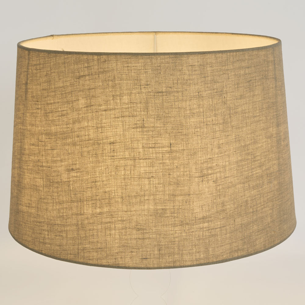Linen Drum Lamp Shade XXXL Dark Natural