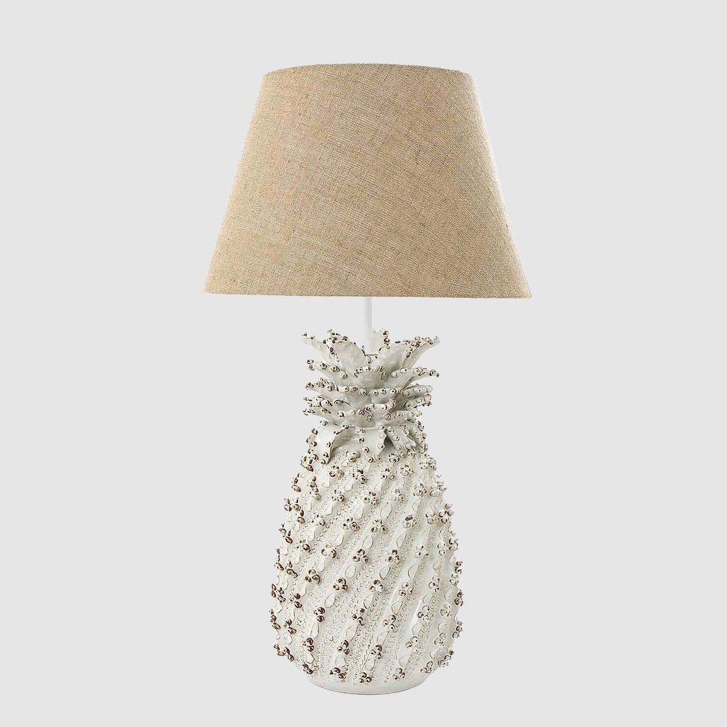 Pineapple Ceramic Table Lamp Base White- Base Only