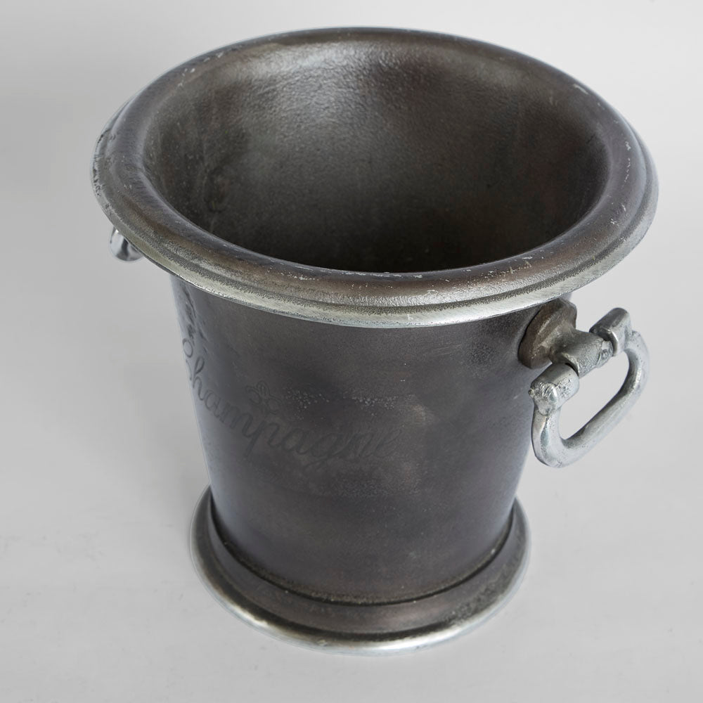 Round Ice Bucket with Handles Dark Brass