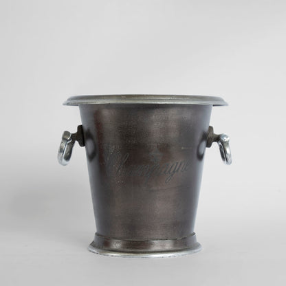 Round Ice Bucket with Handles Dark Brass