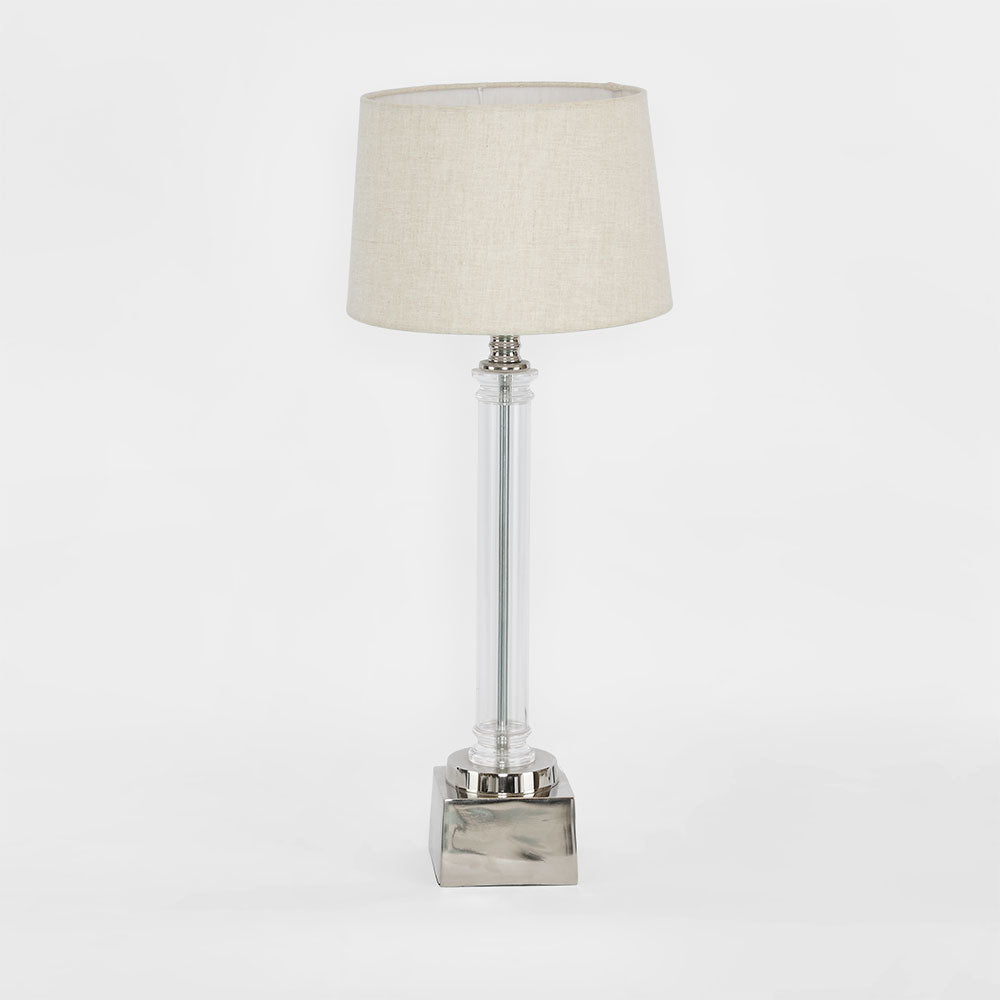 Rockpool Pillar Table Lamp Base Nickel- Base Only