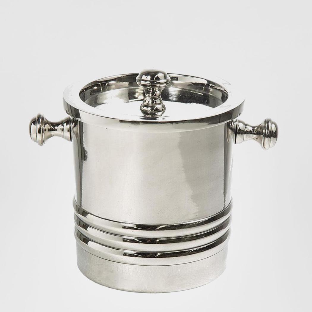 Round Ice Bucketwith Lid Nickel
