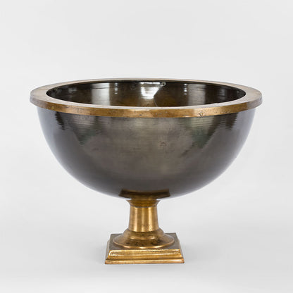 Round Footed Ice Bucket Antique Brass