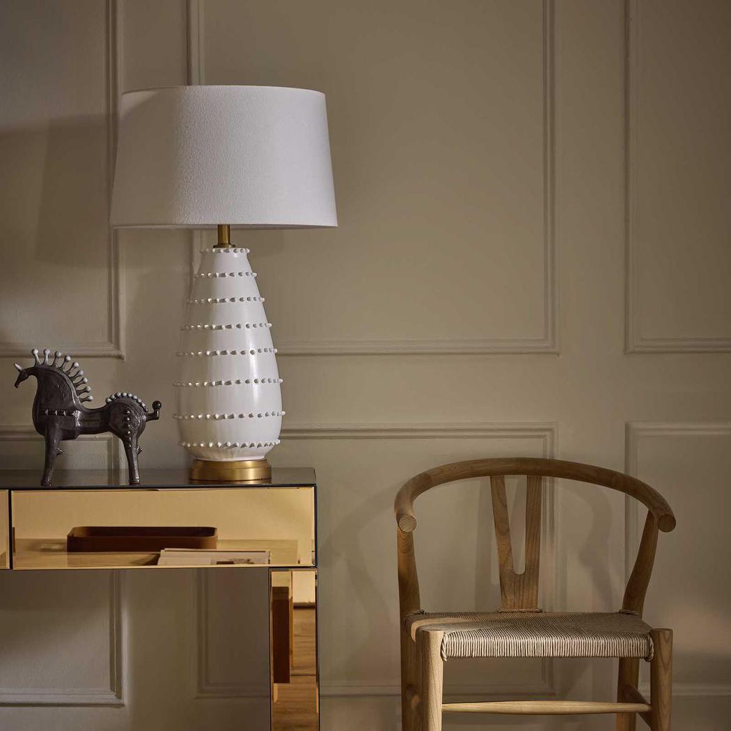 Grace White Table Lamp & Linen Shade