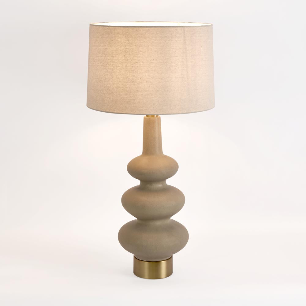 Linden Sandstone Table Lamp & Linen Shade