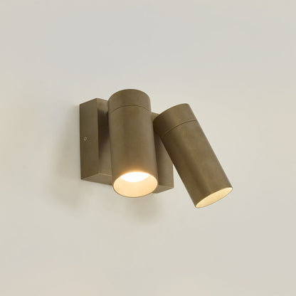 Shoreline Double Outdoor Wall Light Antique Brass