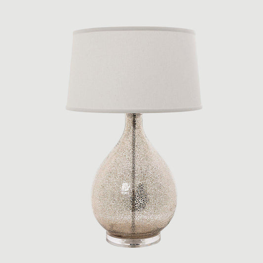 Brompton Table Lamp with Linen Shade Silver