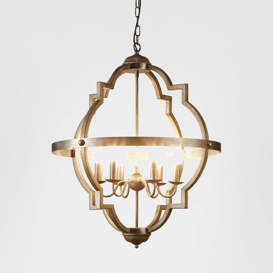 Hyatt Ceiling Pendant Extra Large Rust Brown and Silver Black
