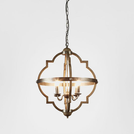 Hyatt Ceiling Pendant Medium Rust Brown and Silver Black