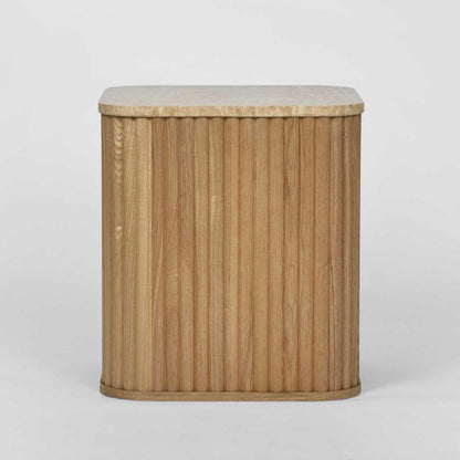 Travertine Oak Side Table