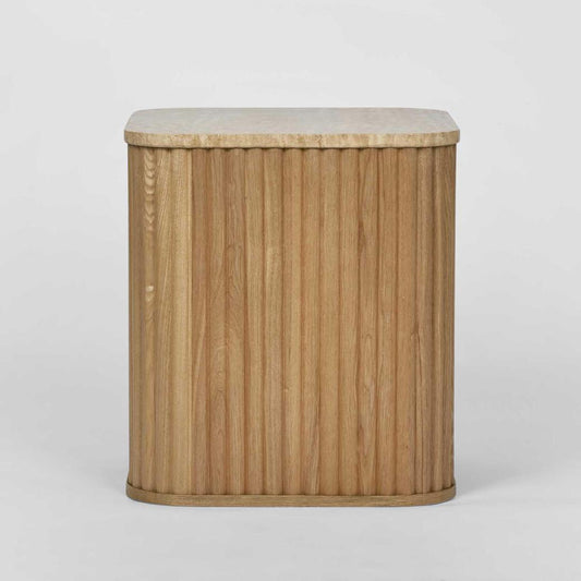 Travertine Oak Side Table