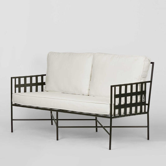 Sheffield 2 seater White Cushion Armchair Lounge -Outdoor