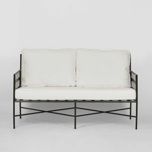 Sheffield 2 seater White Cushion Armchair Lounge -Outdoor