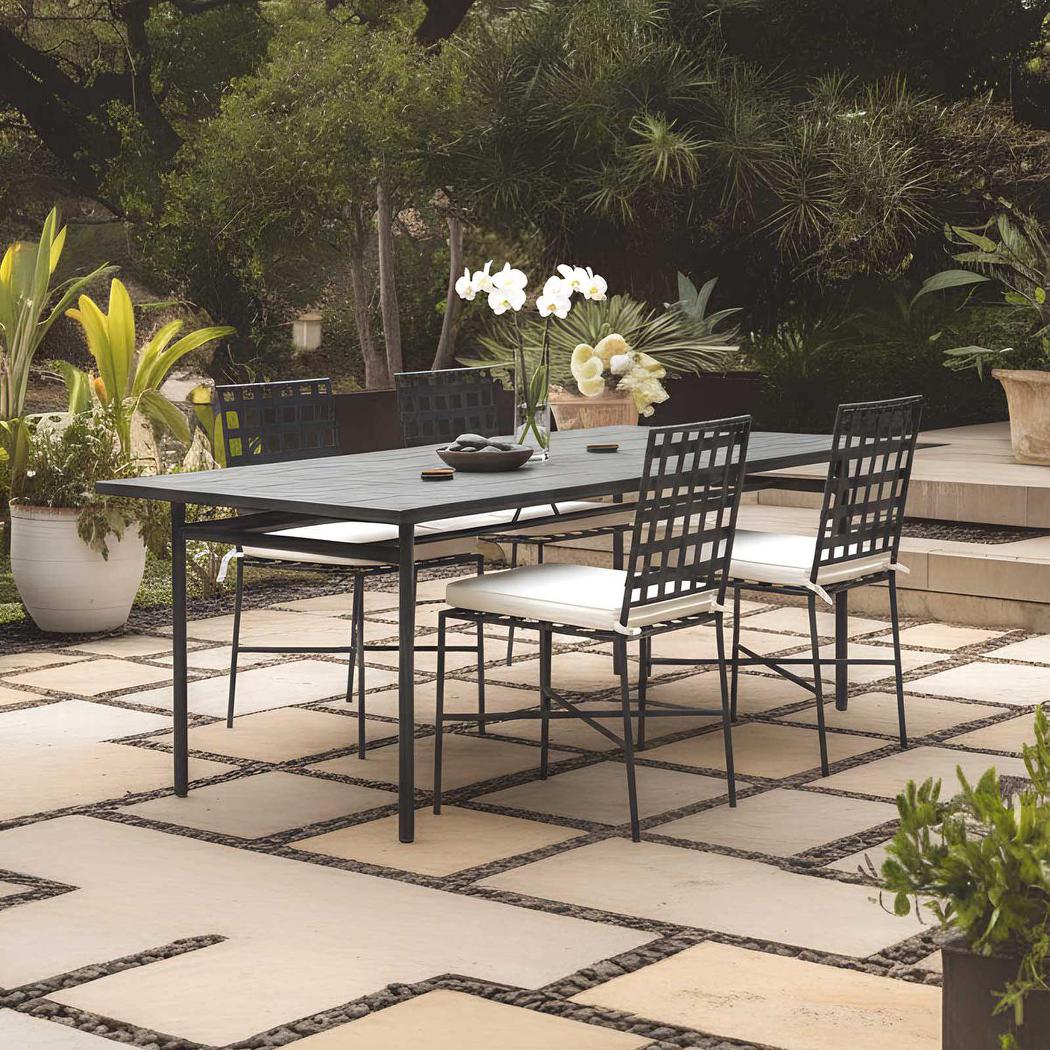 Sheffield Dining Chair Outdoor with White Cushion