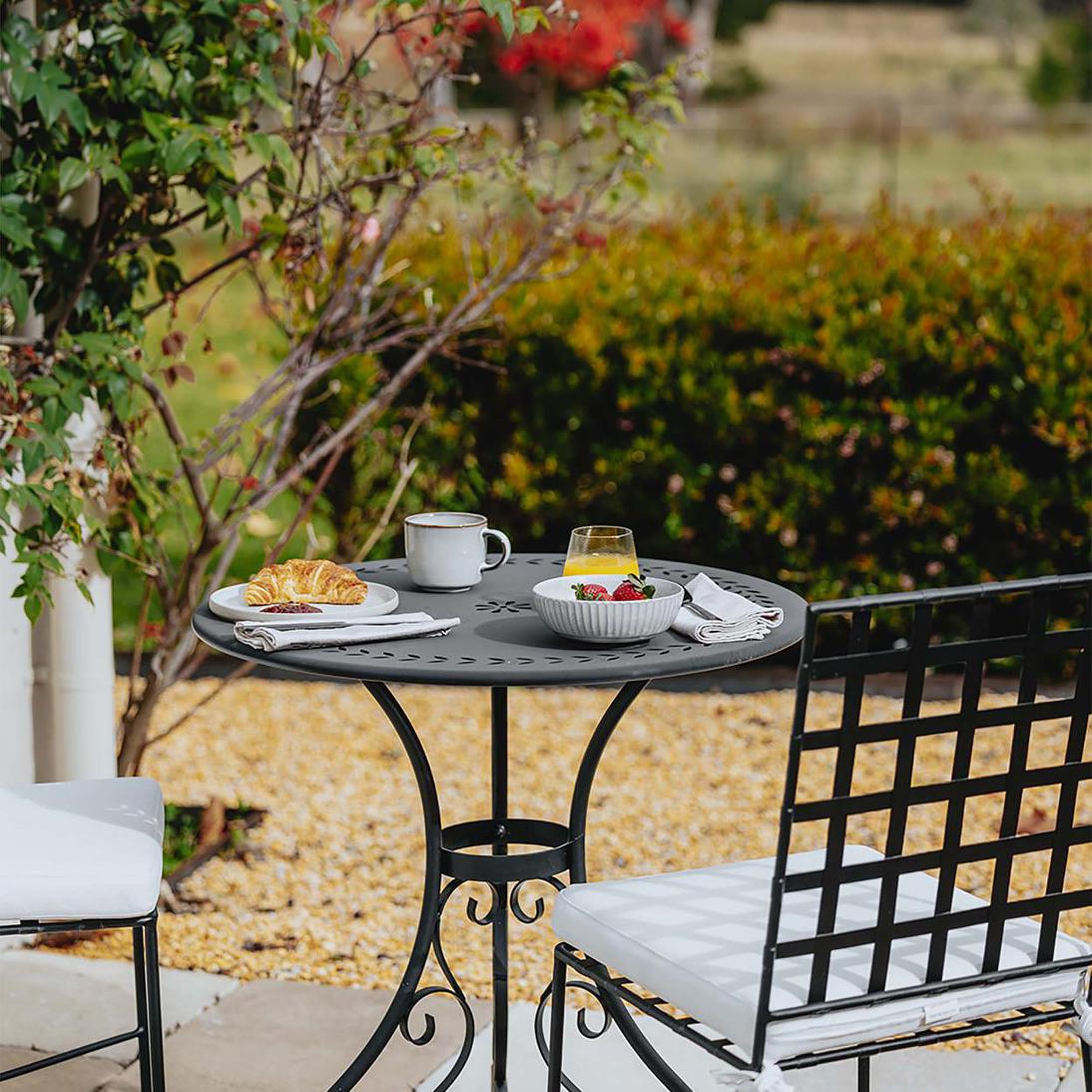 Sheffield Dining Chair Outdoor with White Cushion