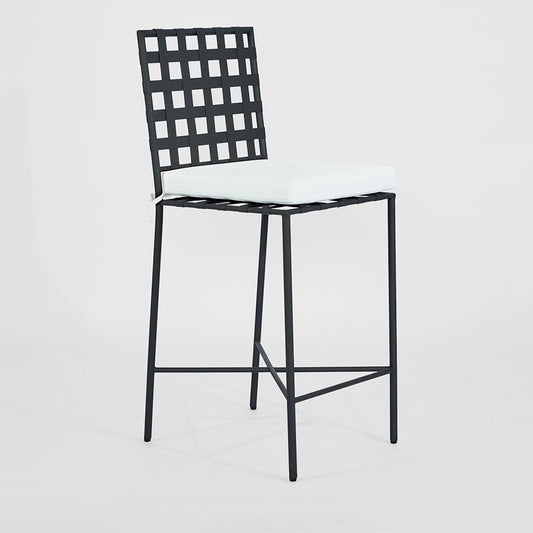 Sheffield Bar Stool Outdoor with White Cushion