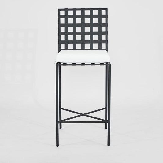 Sheffield Bar Stool Outdoor with White Cushion