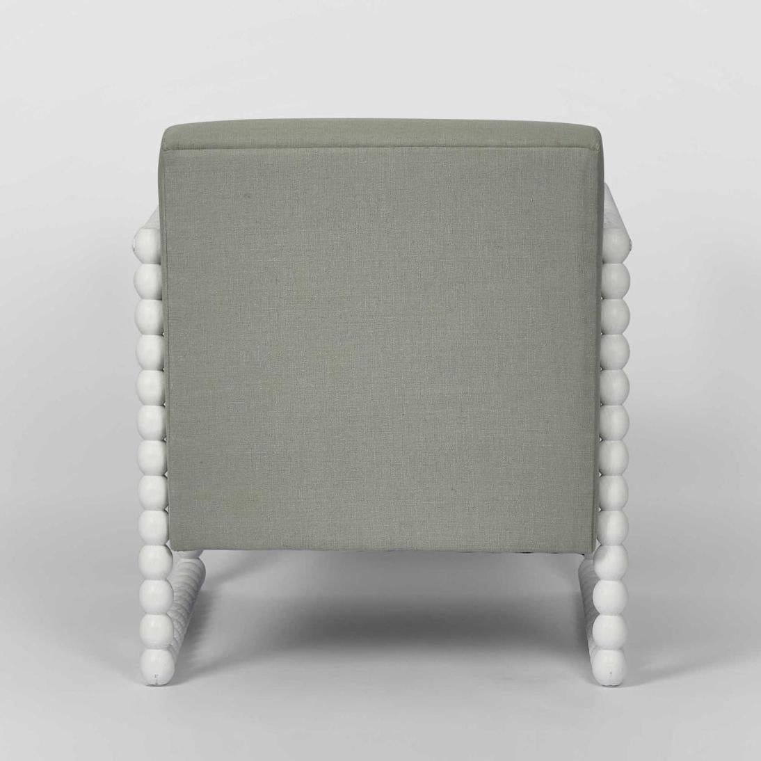 Bobbin Oak ArmChair White/Seafoam