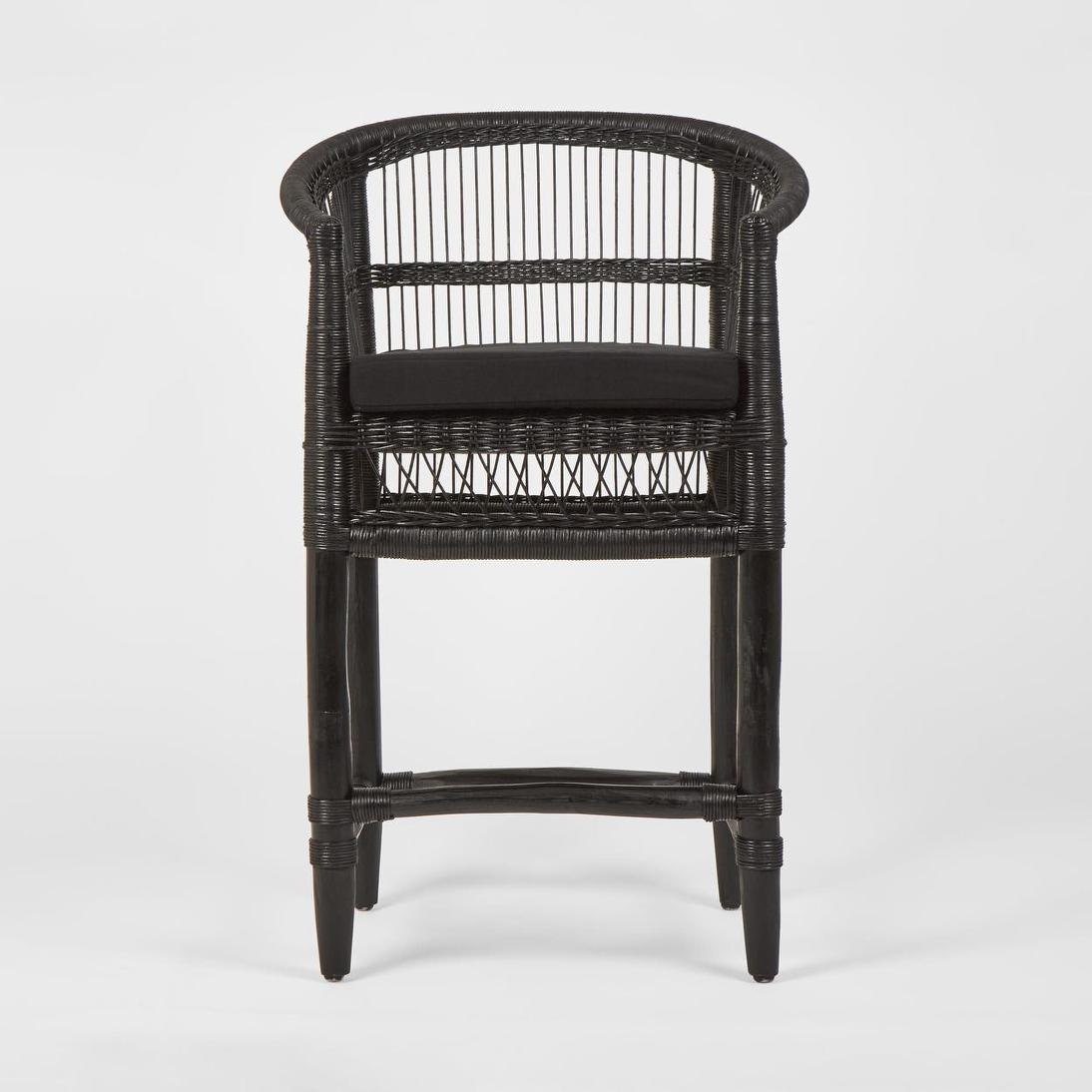 Livingstone Bar Stool Black/Black Cushion - Outdoor Under-Cover