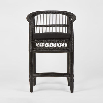 Livingstone Bar Stool Black/Black Cushion - Outdoor Under-Cover