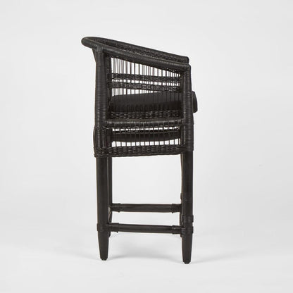 Livingstone Bar Stool Black/Black Cushion - Outdoor Under-Cover