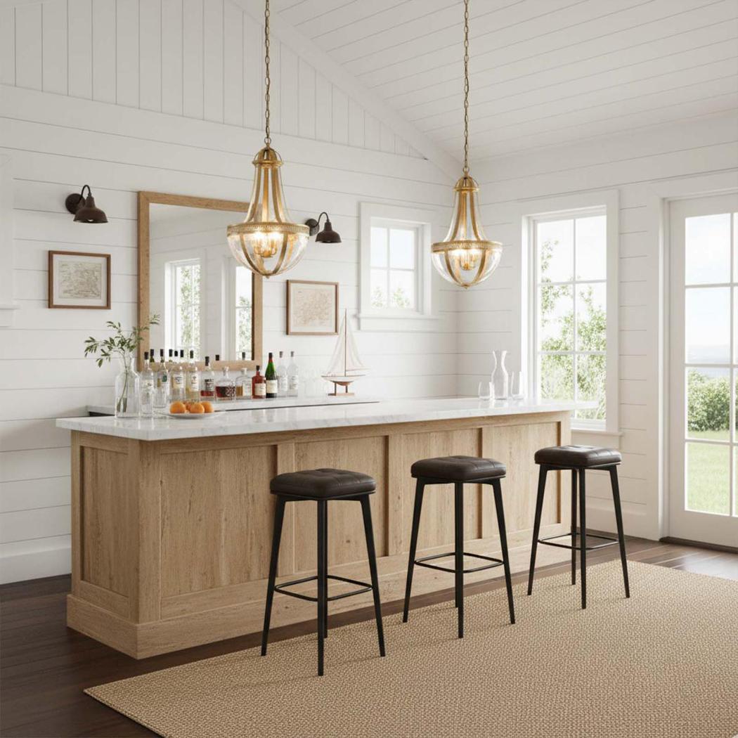 Carlton Leather Bar Stool Black