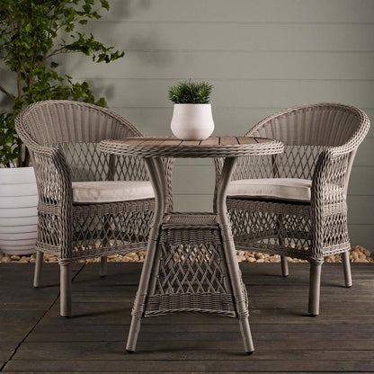 Marco Aluminium Synthetic Wicker Table Grey -Outdoor