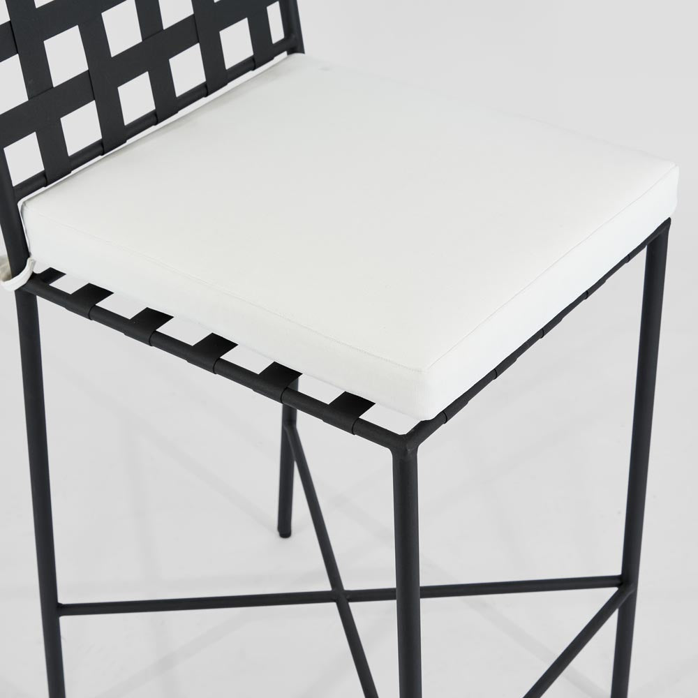 Sheffield Bar Stool Outdoor with White Cushion