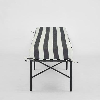 Sheffield Bench Outdoor with B/W Stripe Cushion