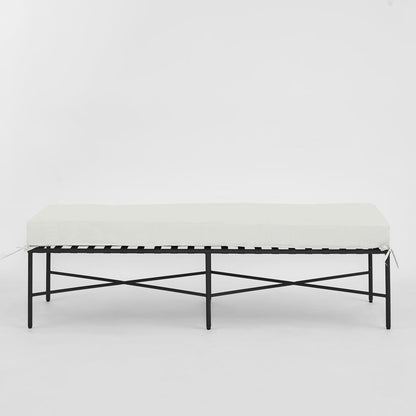 Sheffield Bench Outdoor with White Cushion